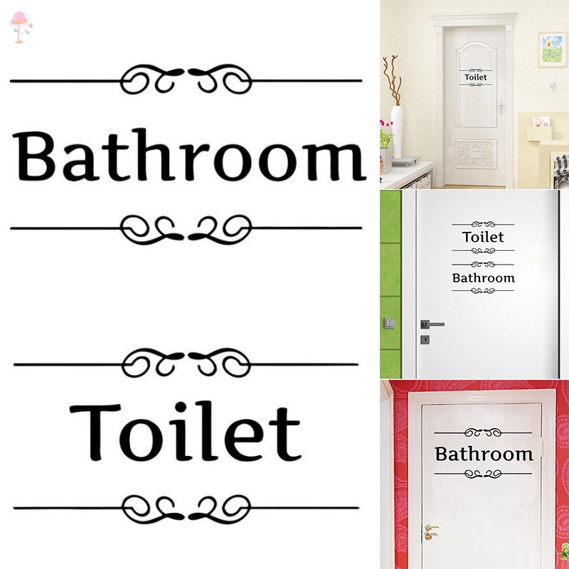 Lc Vintage Bathroom Wall Stickers Waterproof Toilet Door Decor Home Decoration Sticker Wall Decal Id Shopee Indonesia