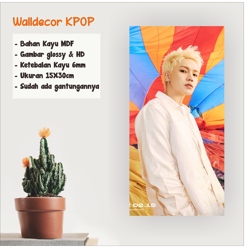 WALLDECOR TREASURE HYUNSUK UKURAN 15X30 CM WALL DECOR POSTER KAYU HIASAN DINDING KPOP