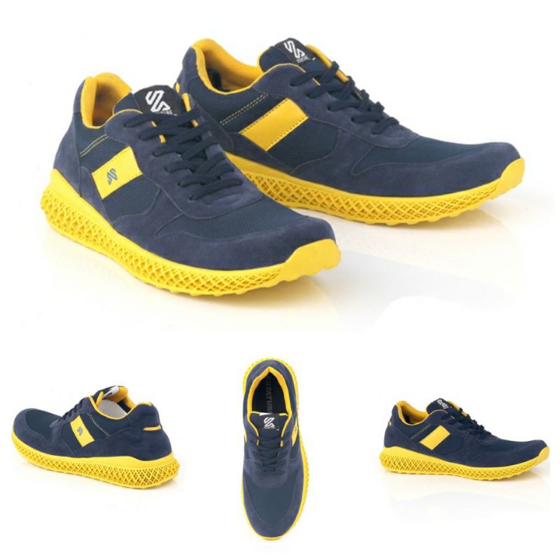 sepatu pria sneakers / sepatu casual pria navy kombinasi SOL KUAT