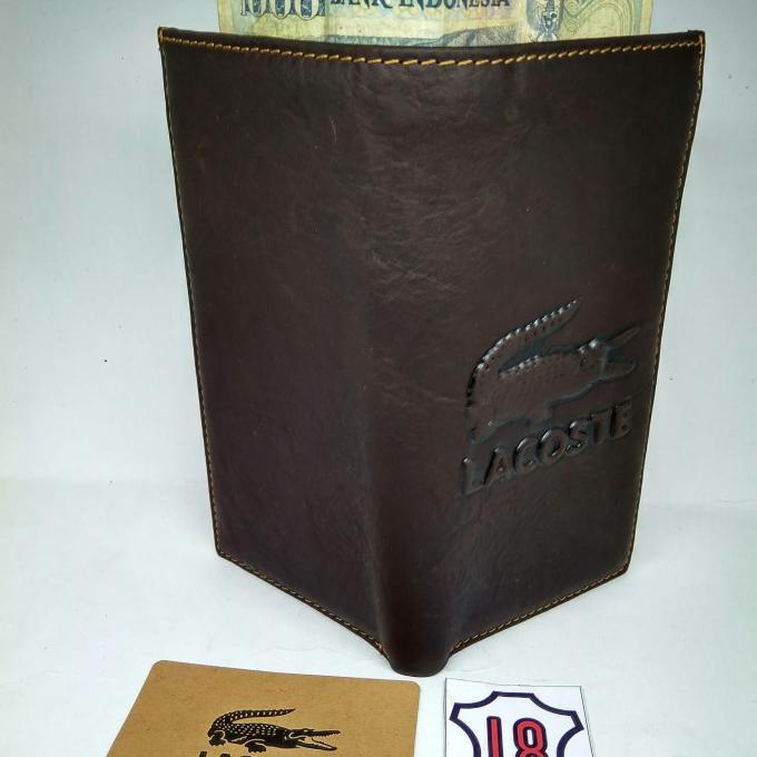 Berkualitas Dompet Pria Panjang / Kulit Asli Lacoste 903 / Dompet Wanita Murah - Hitam Gilaa