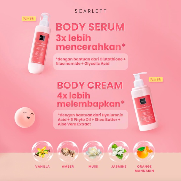 SCARLETT Happy Series | Body Scrub / Lotion / Shower / Cream / Serum