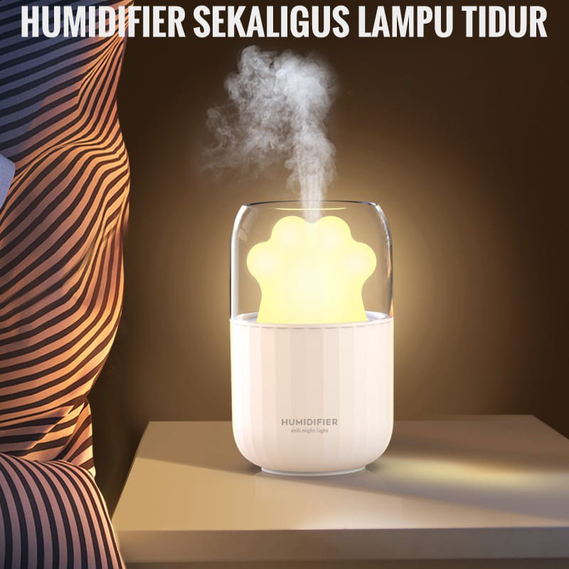 [TAFFWARE] Humidifier Aromatherapy Ultrasonic Pewangi Ruangan Air Diffuser Aroma Terapi Purifier Oil Nano Spray-Cute Paw