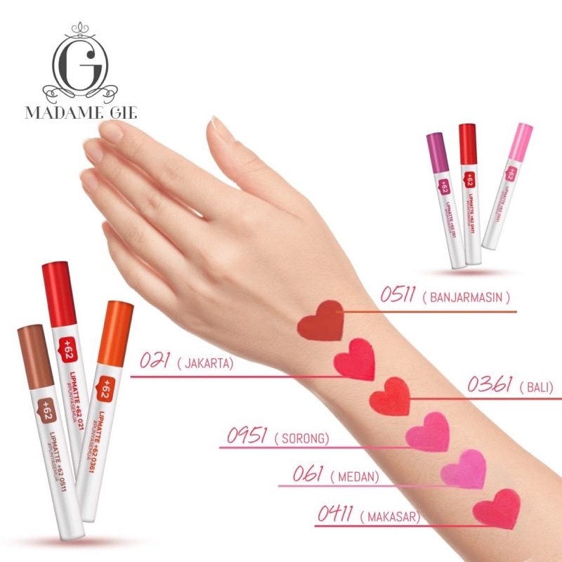 MADAME GIE LIP MATTE +62 6SHADE