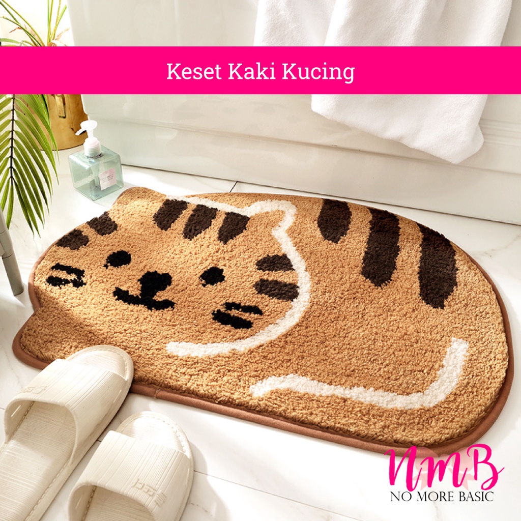 Keset Kaki Karakter Kucing Anti Slip Dekorasi Rumah Anak-Anak | Cat Paw Doormat