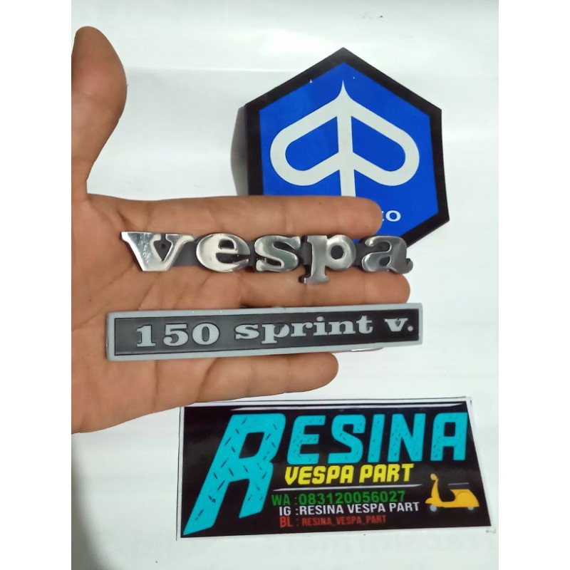 emblem set logo vespa sprint v bagol veloce balok bahan bagus