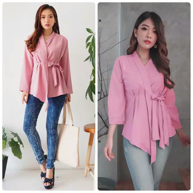 Blouse Model Kimono Symetry Bisa Busui Bahan Tebal 2215