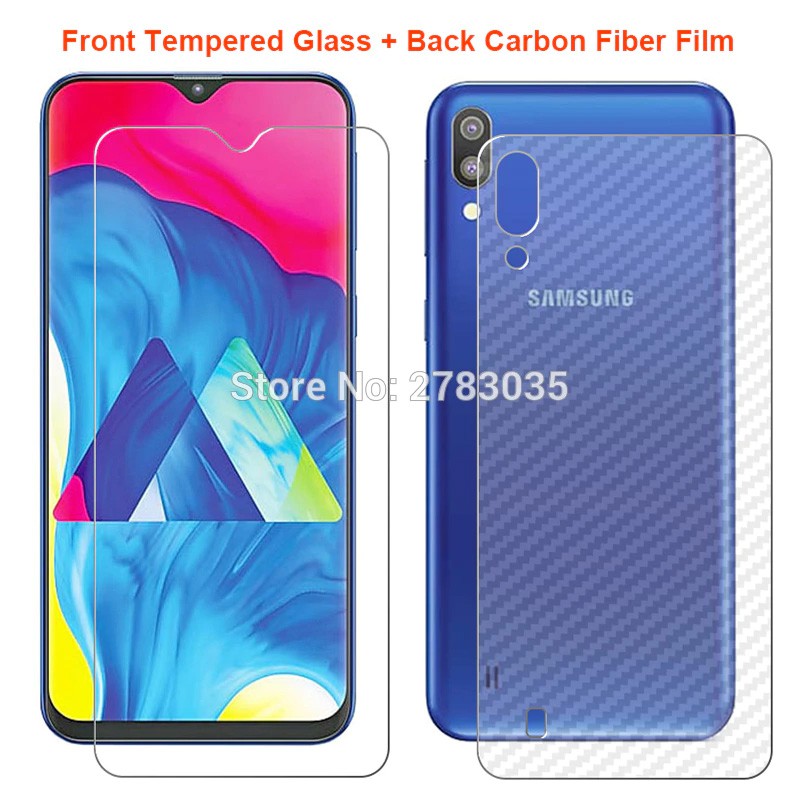 Tempered Glass Plus Skin Carbon Samsung M10 Anti Gores Pelindung Handphone Screen Protector Back Shopee Indonesia