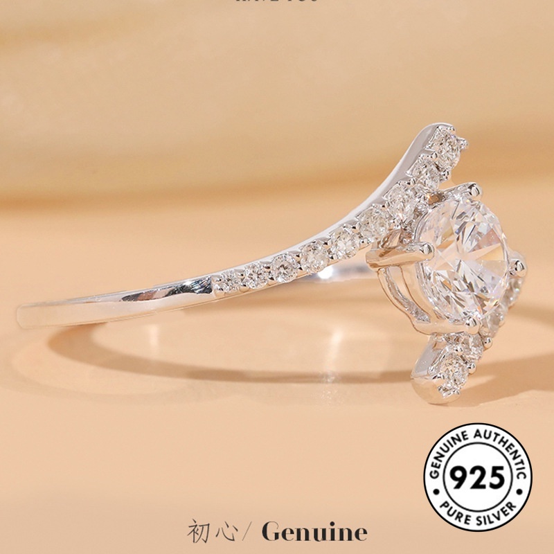 Cincin Berlian Bahan S925 Silver Untuk Wanita