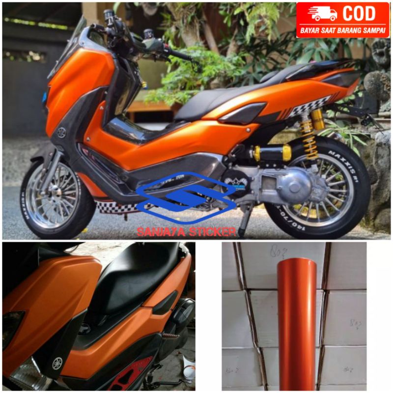 Sticker skotlet orange matte chrome Skotlet Stiker motor orange chrome doff stiker orange metalic do