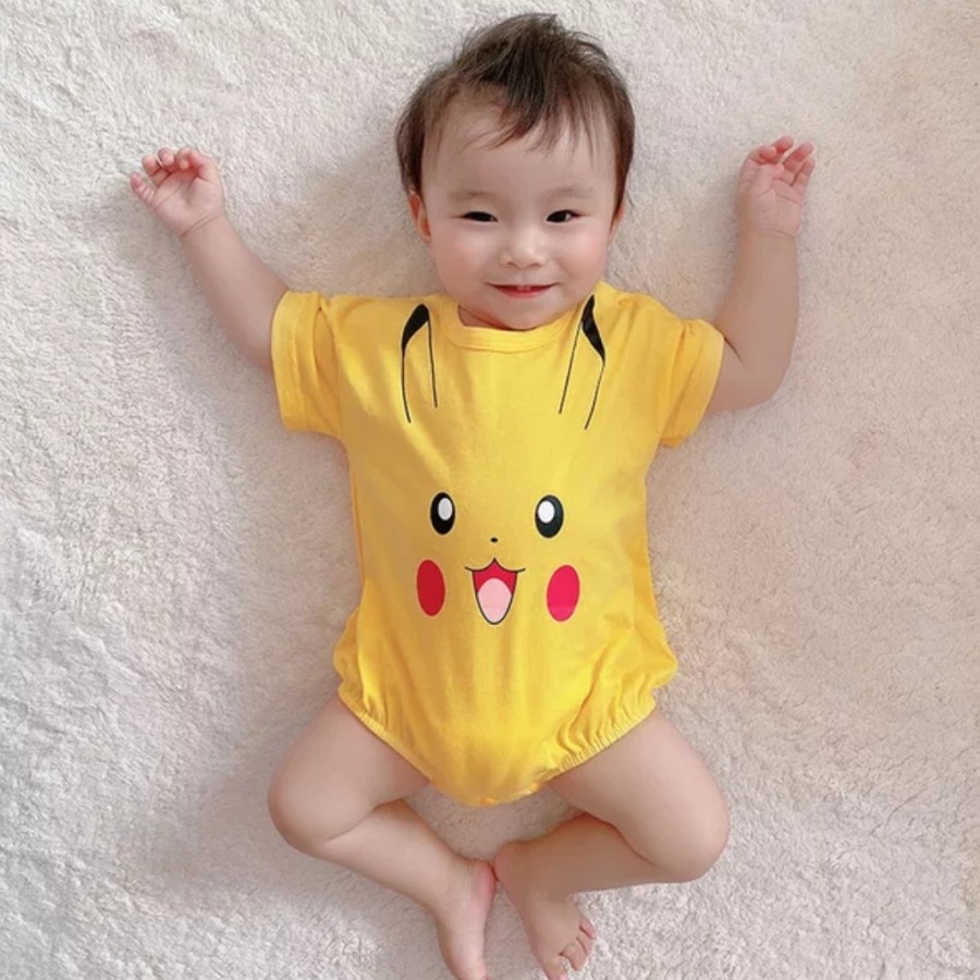 Pikachu baby romper kostum bayi pikachu jumper bayi pokemon