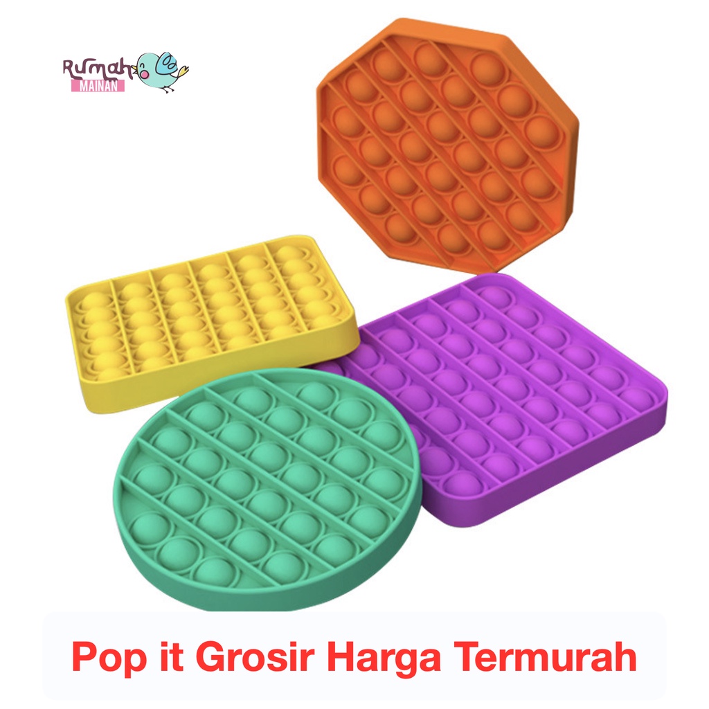 GROSIR Pop It Polos Bulat Kotak Murah 