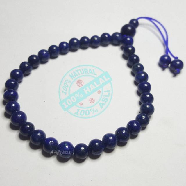 Gelang Batu Lapis Lazuli Afghanistan / Gelang 33 Butir / Gelang Pria / Gelang Wanita / Batu Natural 