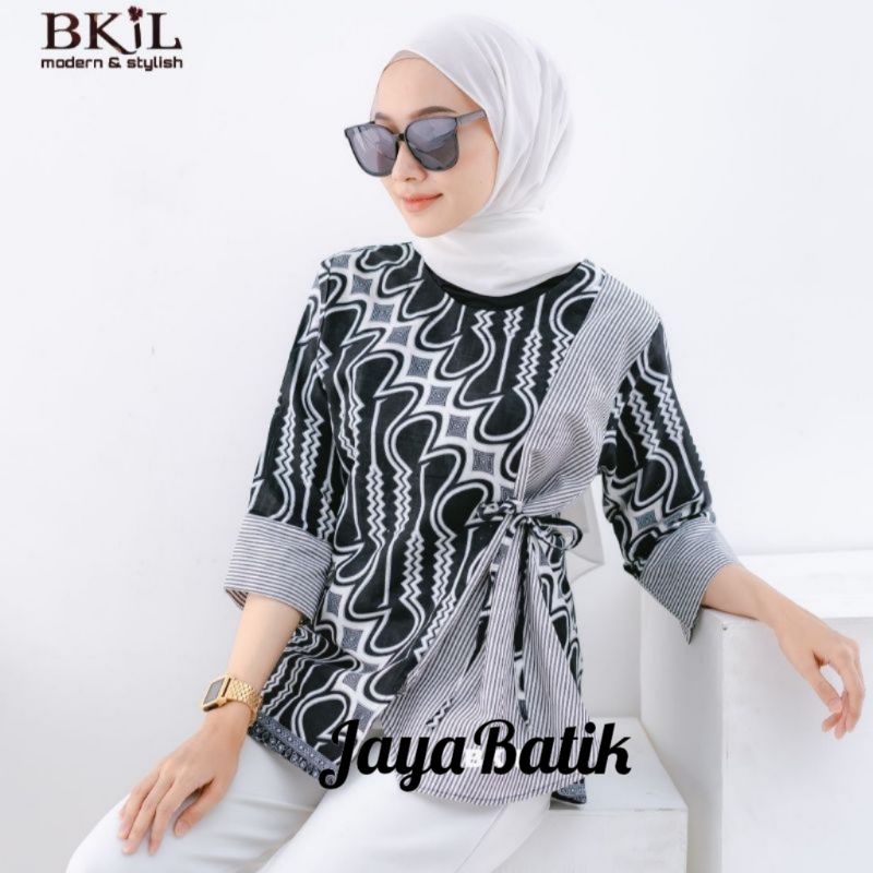 tey-17 Batik wanita ASJ SA HRB026 Kenongo Kemeja Tosca Pendek-PARANG BKL