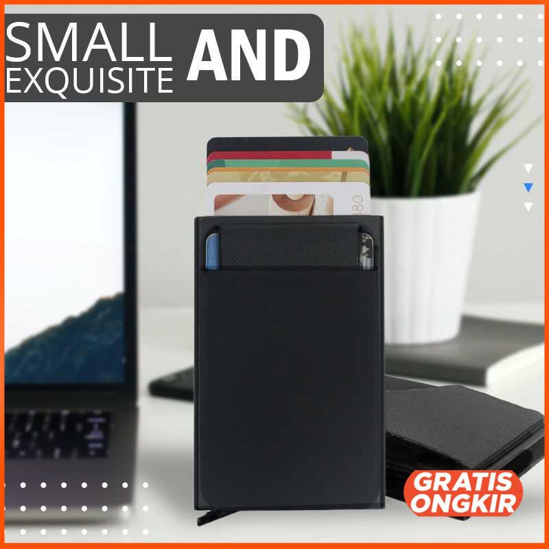 Dompet Kartu Slim Slider Aluminium Anti RFID - G883