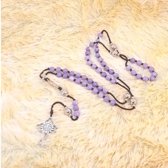 Kalung Rosario Batu Lavender