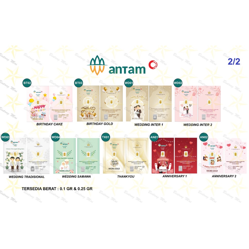 LM Micro Gold ANTAM Hartadinata Logam Mulia 0.1 gram GIFT Series EmasKITA