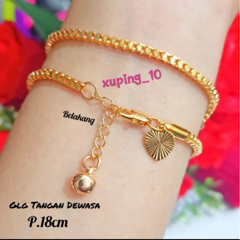 Gelang Kaki &amp; Gelang Tangan Dewasa Milano kaca,emas Korea *tidak karat* Gold&amp;Silver