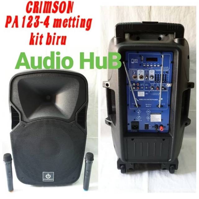 PORTABLE SPEAKER CRIMSON PA 123-4 WIRELESS 12 INCH PA1234 PA 123 4