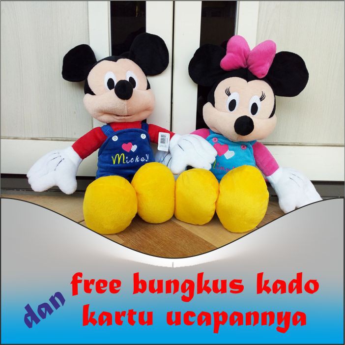SEPASANG BONEKA TIKUS MICKEY MINNIE MOUSE COUPLE 60 CM SNI BESAR LUCU GRATIS KADO TERMURAH