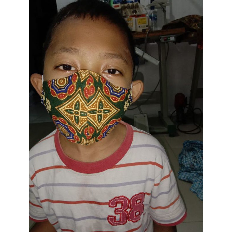 masker batik anak 2lapis