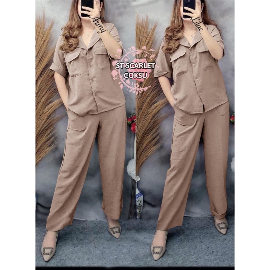 SETELAN SCARL FASHION WANITA TERLARIS TERBARU / PAKAIAN SANTAI / SET PESTA KASUAL FORMAL