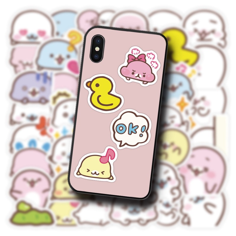 Mamegoma stiker lucu segel kecil Jurnal bahan Jepang Kartun ponsel case tangan Buku stiker Xiao Zhan
