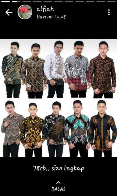 Kemeja Batik Lengan Panjang Sogan  Murah