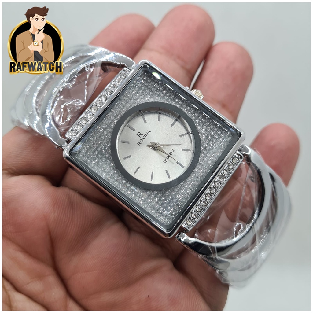 Grosir Jam Tangan Wanita Fashion Rantai Rovina TA01 Rantai Stainless Jam Mewah Formal Permata