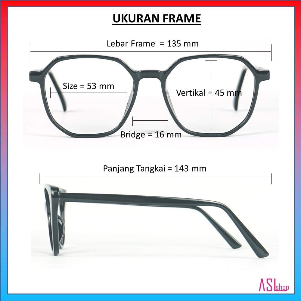 FRAME DAN KACAMATA MINUS KOREA STYLE (ID 1055) + LENSA BLUERAY/PHOTOCROMIC