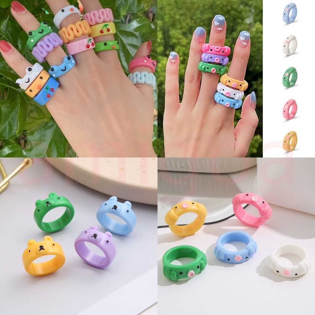 Cincin Resin Bentuk Kodok / Ayam Untuk Pria / Wanita