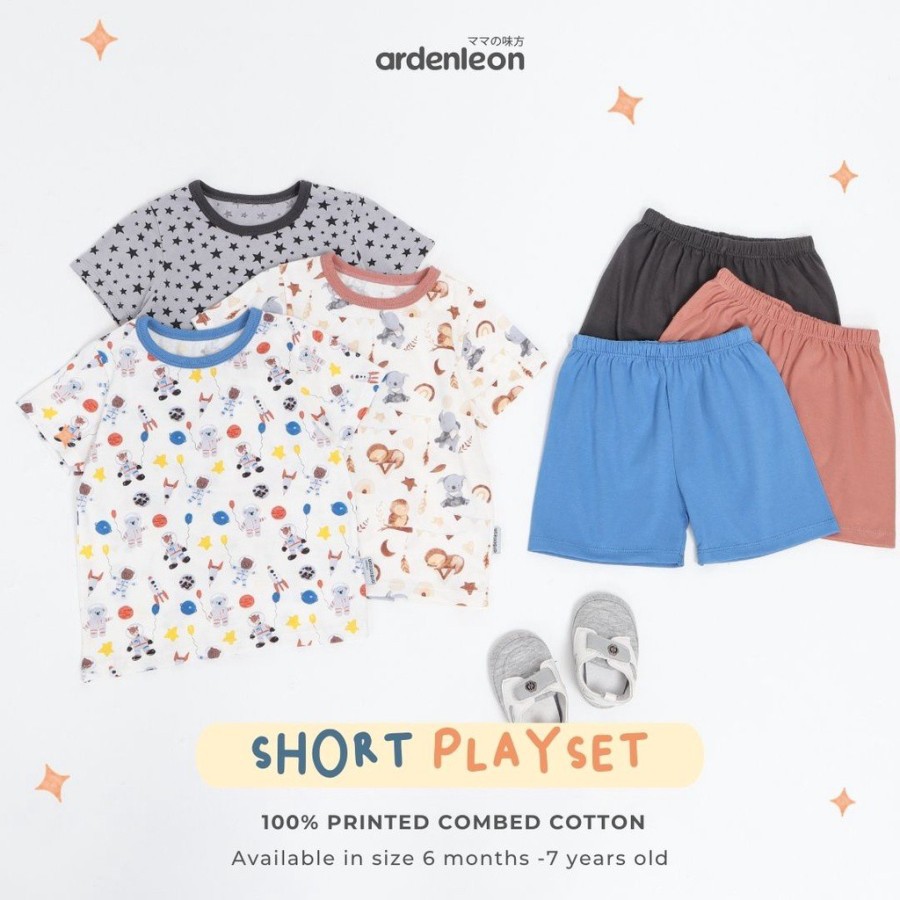 Makassar ! Unisex Short Playset ARDENLEON  ( Astronot, Owl, Star )