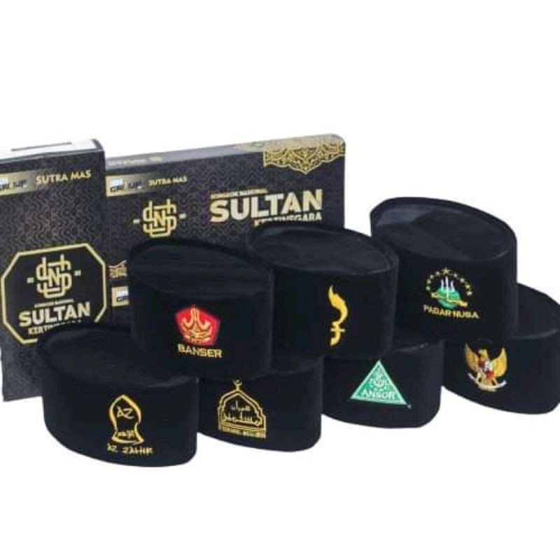 Peci Songkok Banser Ansor Garuda Non Ac / Kopiah Hitam Logo