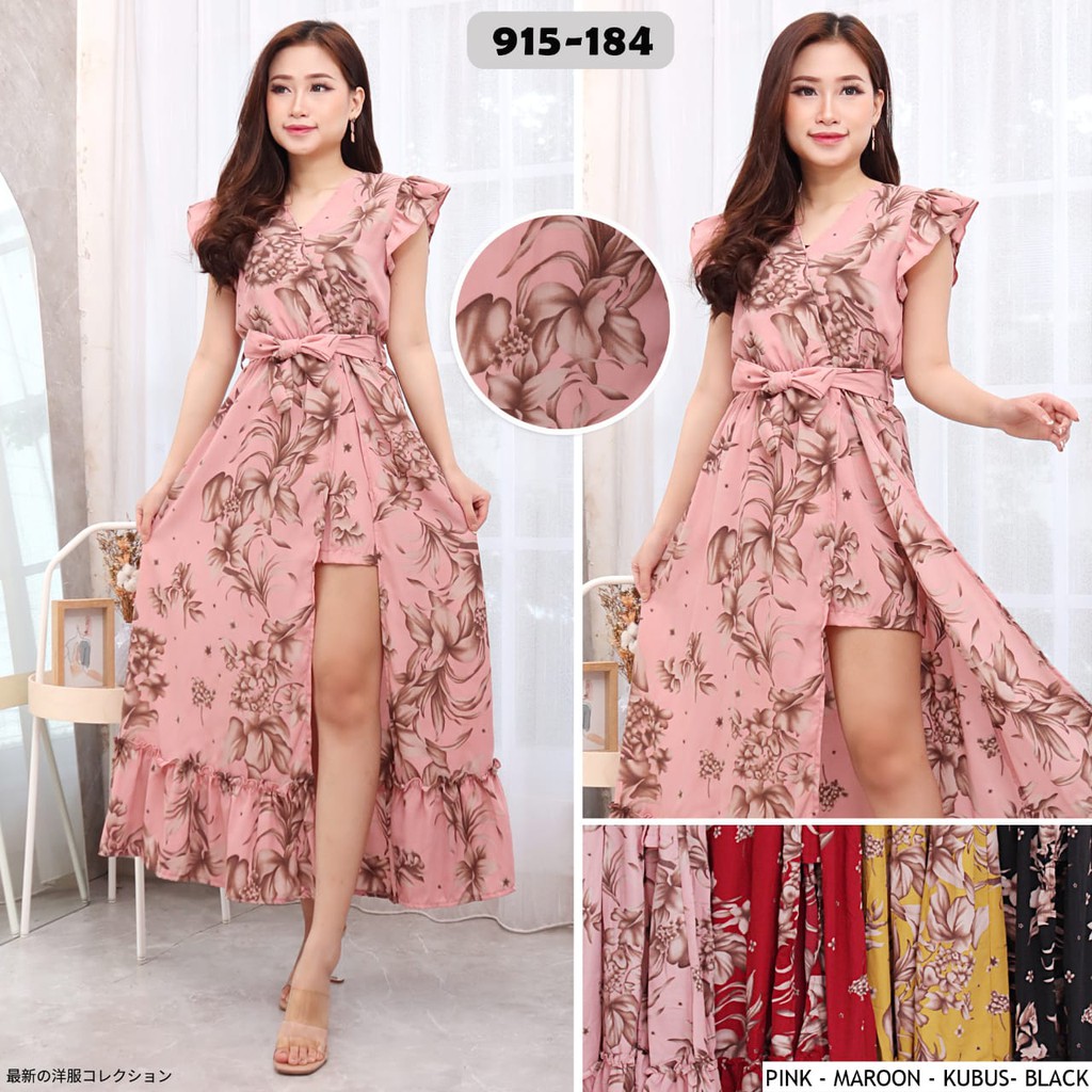 REALPIC INSTORE88 - JUMPSUIT DRESS WANITA BUNGA ZASKIA 184