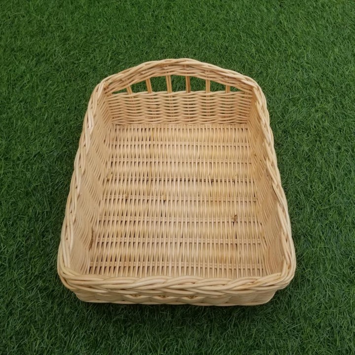 Kerajinan Tangan Rotan Keranjang Nampan Baki Gunung Handle 29x23x12cm