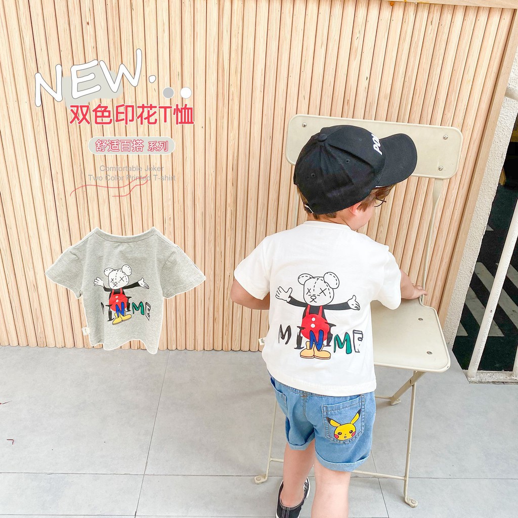 Kaos T Shirt Korea Bayi Laki Laki Perempuan Lengan Pendek Gambar