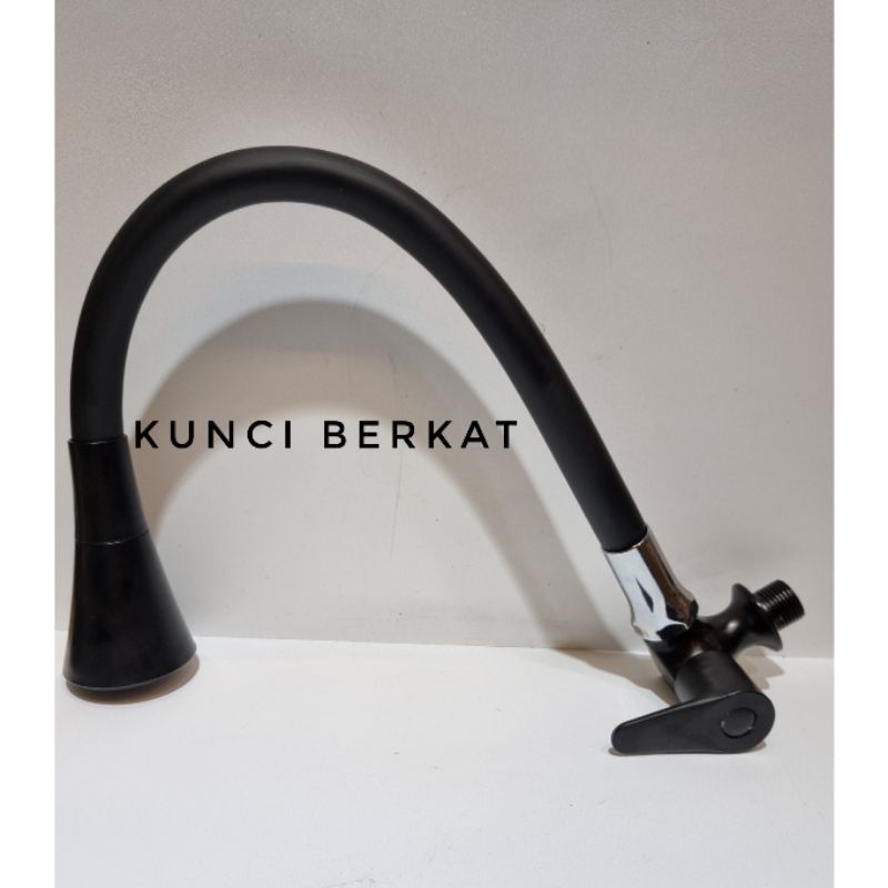 Kran Angsa Hitam Tembok/Keran cuci piring warna hitam/Sumber air dari Tembok