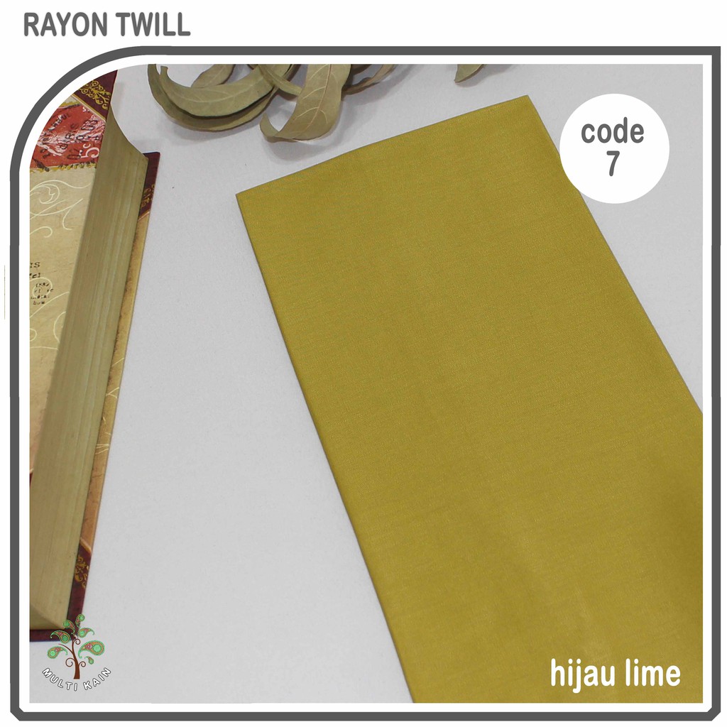 Multi kain rayon twill viscose sakura polos premium quality soft lembut tebal harga eceran-7 hijau lime