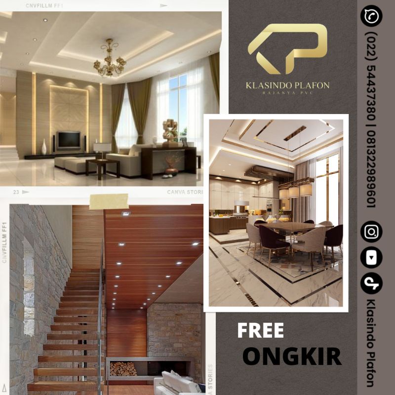 Plafon PVC Murah Bandung + Paket Pemasangan