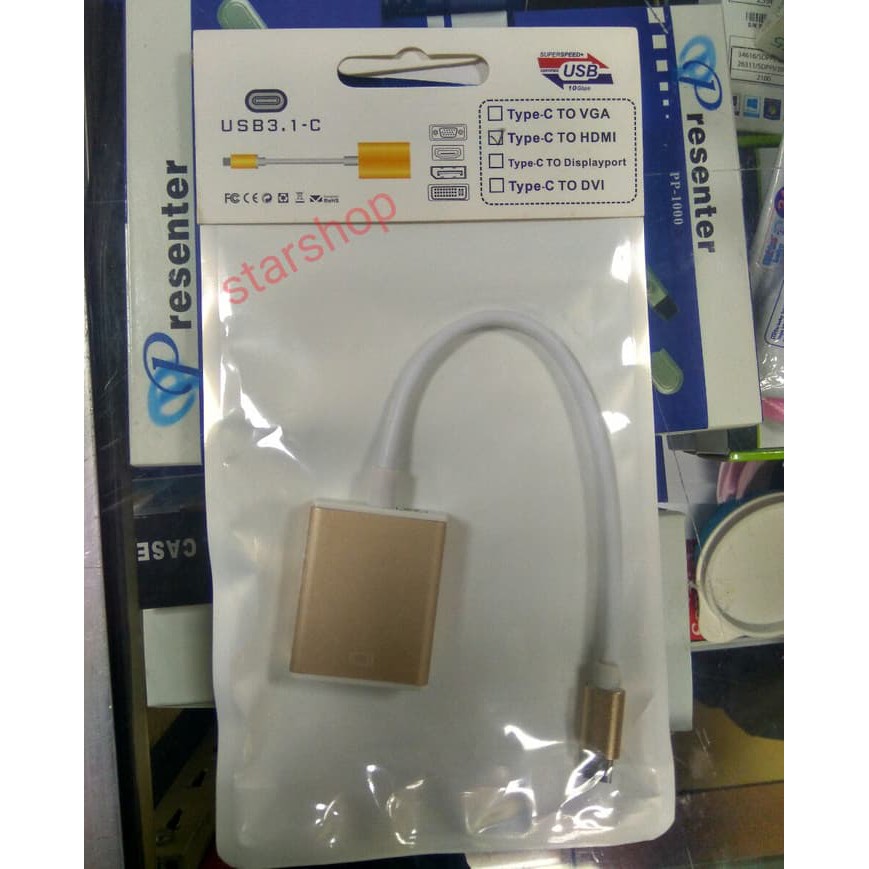"kabel usb tipe c to hdmi"