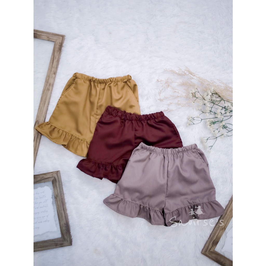 Chika short - Celana pendek ruffle anak perempuan katun by Saoirse's