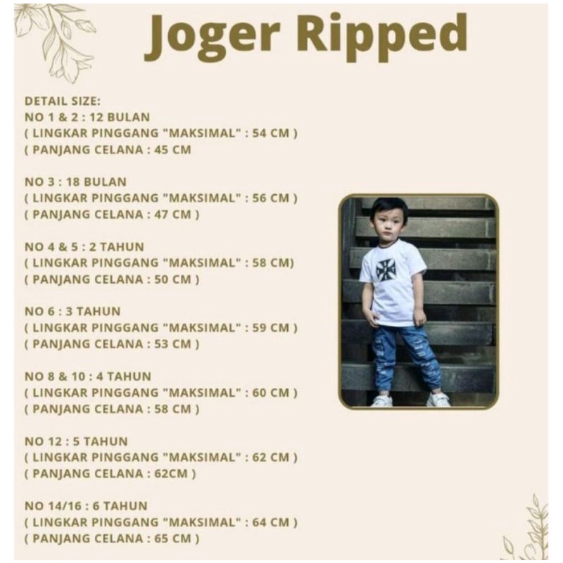 JOGER RIPPED / CELANA PANJANG RIPPED / CELANA PANJANG ANAK UNISEX