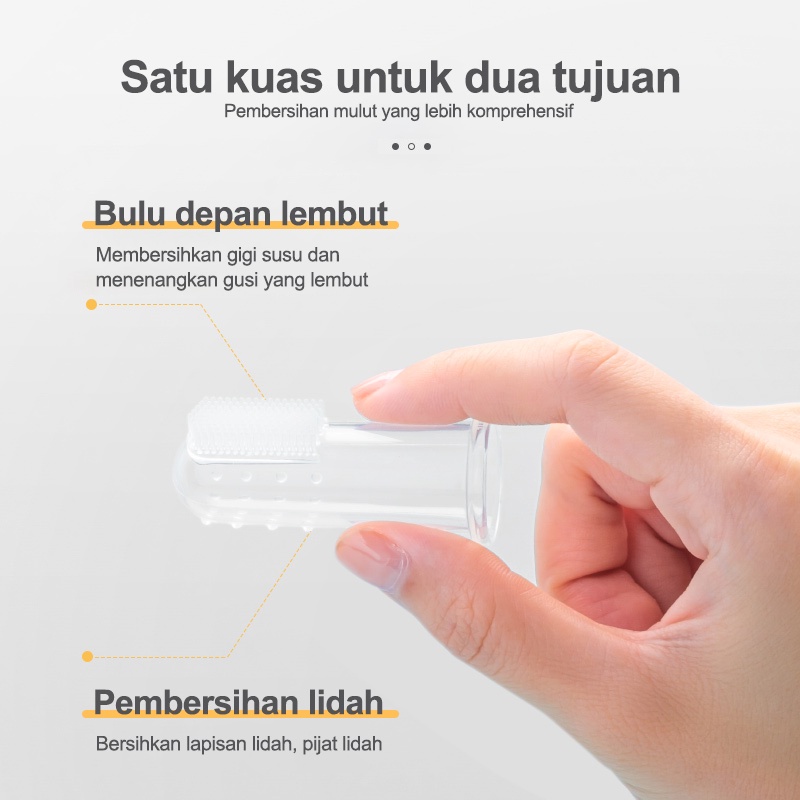 Finger tooth brush Sikat gigi jari bayi pembersih lidah bayi sikat gigi bayi silikon lentur sikat lidah bayi