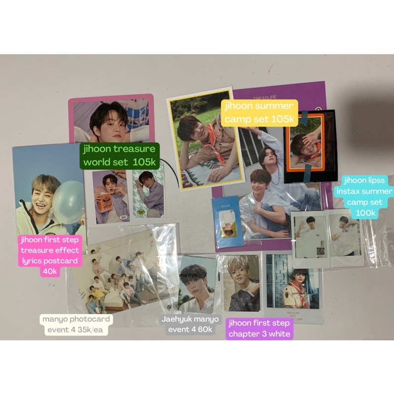 Treasure Jihoon  photocard Jaehyuk manyo event 4 Asahi Photocard set summer camp treasure world firs