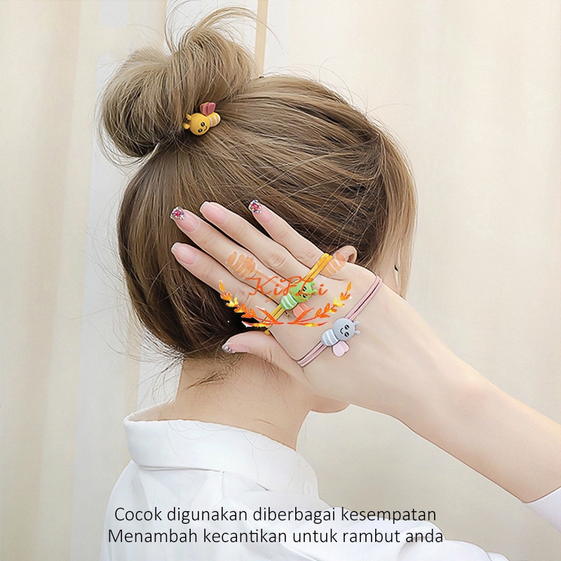 INS Versi Korea Ikat Rambut,Dari Tali Kepala Lebah Kartun Lucu Tinggi Elastis,Segar Dan Sederhana Karet Gelang,Cincin Rambut Diikat