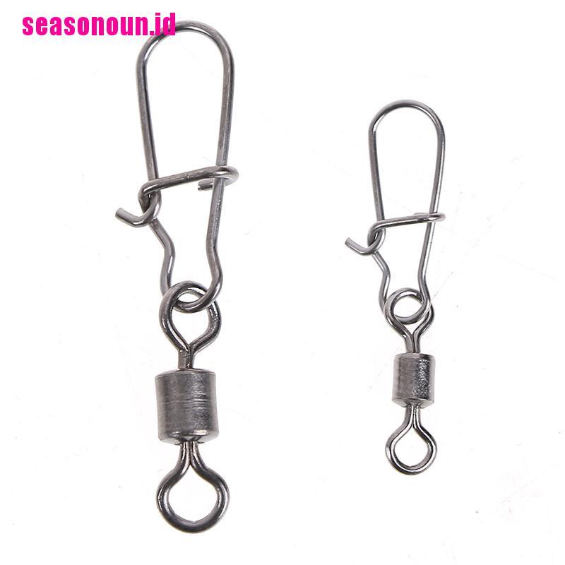 (seasonoun) 200pcs Kili-Kili Pancing rolling swivel Bahan stainless Steel