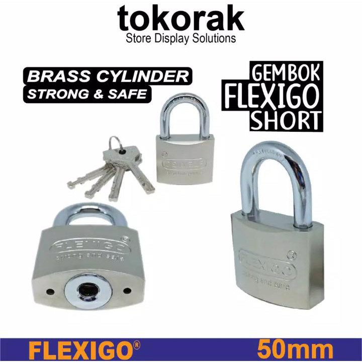 GEMBOK BRASS 50MM PDK FLEXIGO SHERLOCK ANTI CAIRAN POTONG PALU TOKO