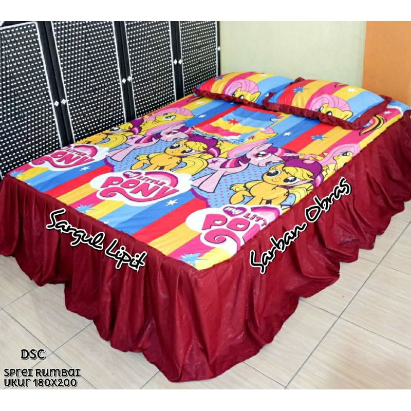 Sprei Rumbai Homemade Karakter Kuda Poni size 180*200 ataya Sprei
