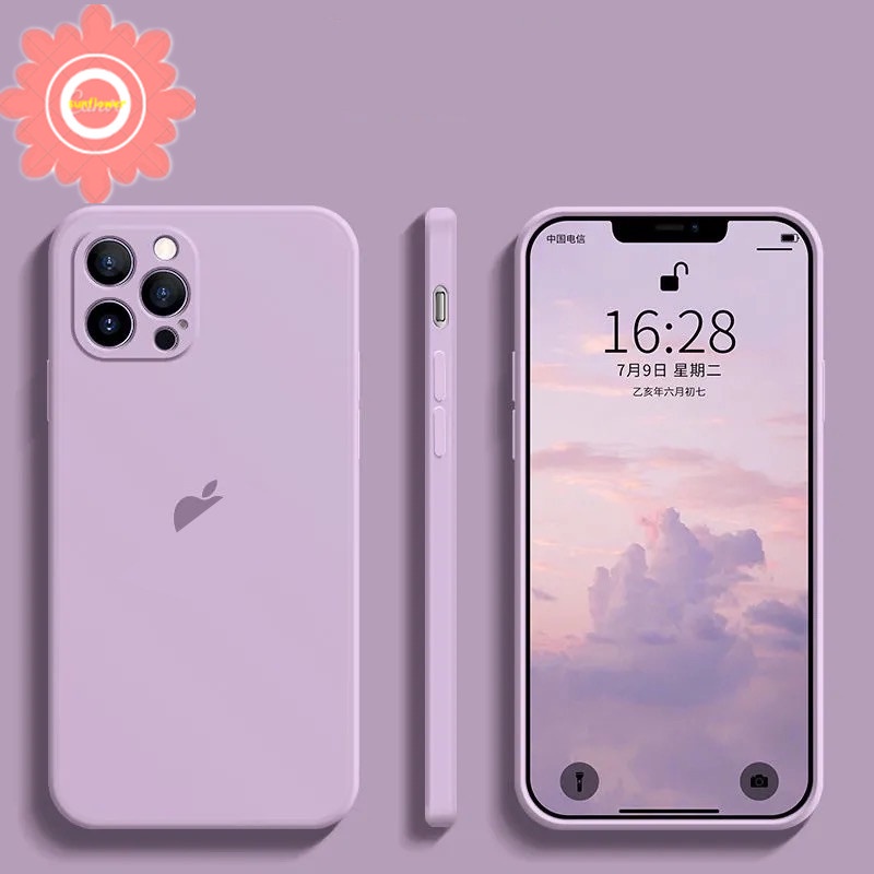 Case iPhone 11 13 Pro Max 7 8 6 6s Plus iPhone X XR XS Max SE 12 11 Pro Max 12mini Straight Cube Apple Logo Silicone Case