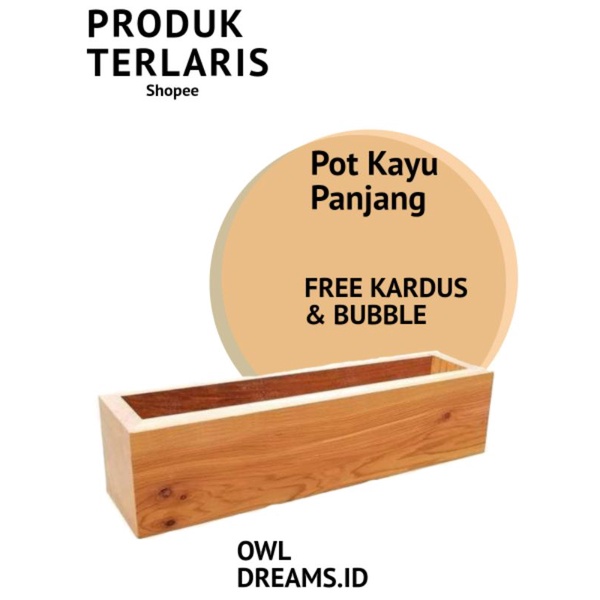 Pot Kayu Persegi panjang