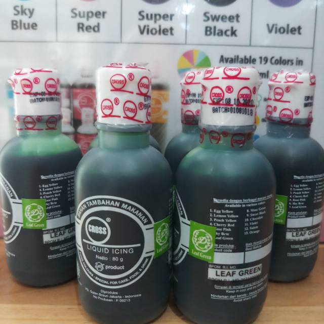 

Pewarna Makanan Hijau/Hijau muda/Hijau Tua/Leaf Green/Oil Based Cross